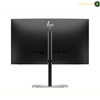 HP S5 527pm 27 inch QHD business monitor | 9E0Y9AS#ABV.HP desktop monitor shown from the back on a white background, with the HP logo centered on the black display surface and a silver stand base visible below.