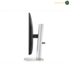 HP S5 527pm professional office monitor | 9E0Y9AS#ABV.A side profile view of a modern computer monitor with a slim black screen, a silver stand, and a black mounting bracket, shown against a plain white background.