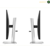 HP S5 527pq Professional Business Monitor | 9D9S0AS#ABV. Two side-by-side views of a modern computer monitor with a silver stand and black bezel, shown from the left and right profiles against a white background.