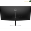 HP S5 534pm Professional Business Monitor | 9E0Z2UT#ABV. HP curved computer monitor shown from the back, featuring a black screen, a silver vertical stand, and a silver base on a white background.