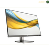 HP S5 Pro 527da 27 inch FHD monitor with dual speakers | B11W6AS#ABV. A modern computer monitor with a slim black bezel and a silver stand, shown at a three-quarter angle on a white background. The screen displays a colorful abstract wave graphic.