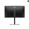 HP S5 Pro 527pf 27 inch FHD display | B28F5AS#ABV.The back view of an HP desktop monitor with a black chassis, a central stand, and a silver base, shown on a white background.