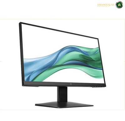 

HP Series 3 Pro 322pe 21.45-inch FHD LED Monitor front. A black all-in-one desktop computer with a thin bezel, silver stand, matching black keyboard, and mouse on a white background. An HP logo is visible at the bottom center of the monitor.