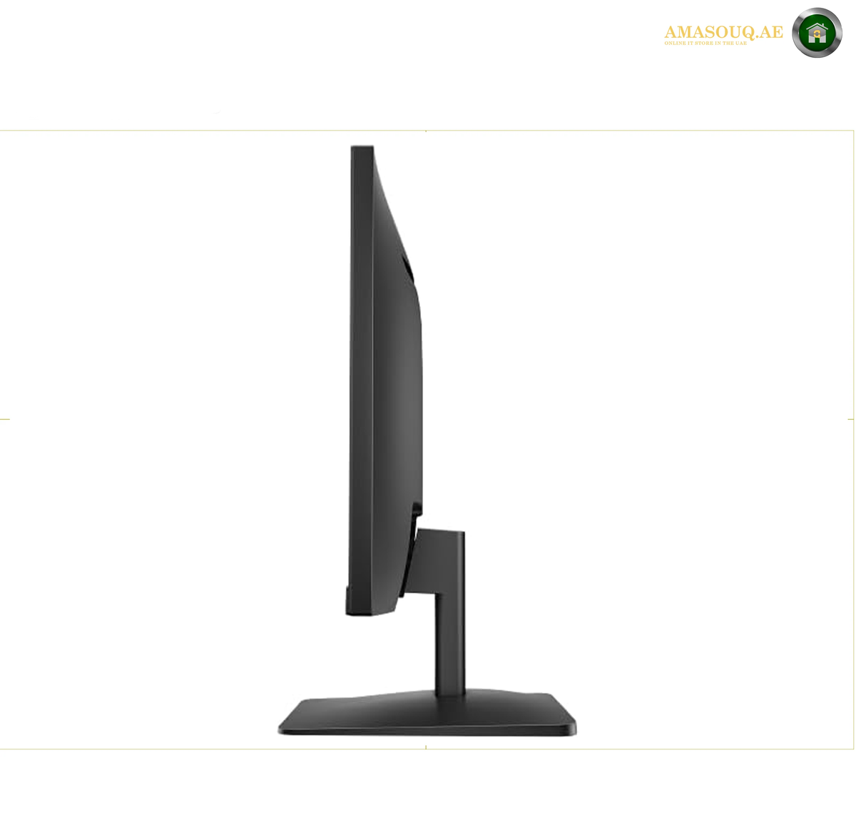 

HP Series 3 Pro 322pe professional desktop monitor design. A black computer monitor shown from a side profile view against a plain white background.