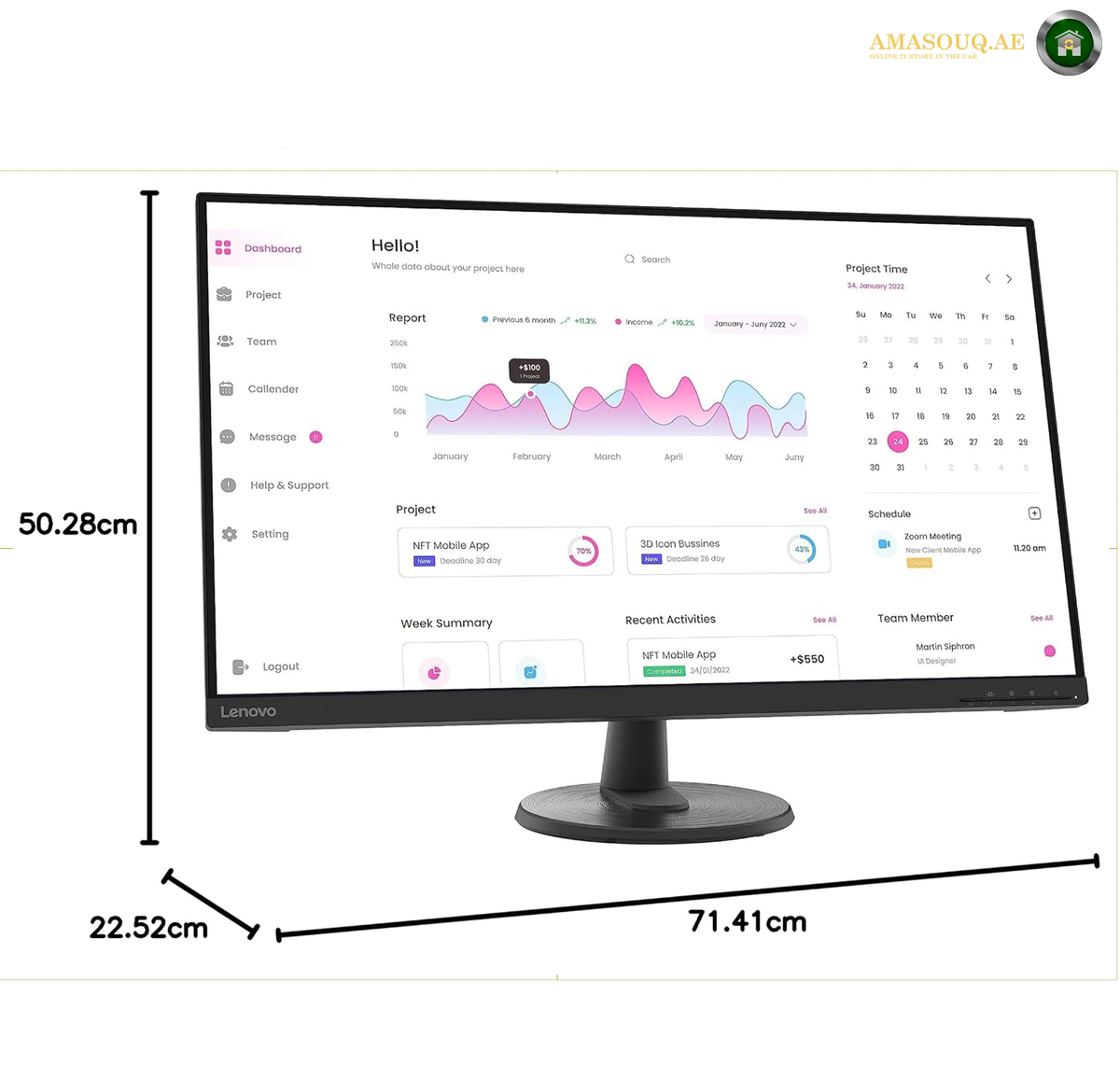 Lenovo D32-40 32-Inch FHD LED Monitor | 66FCGAC2AE