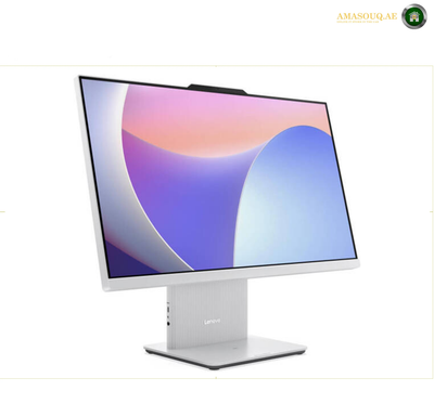 Lenovo IdeaCentre AIO 24IRH9 23.8 inch Full HD Non-Touch Display F0HN00N5AX.A Lenovo all-in-one desktop computer with a white bezel and stand, displaying a colorful abstract screen wallpaper, set against a plain white background.