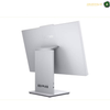 Lenovo IdeaCentre AIO 24IRH9 Intel Core 5 210H 8GB RAM All-in-One PC F0HN00N5AX.A Lenovo desktop monitor shown from the rear three-quarter view, featuring a silver aluminum stand and backplate on a plain white background.
