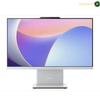 Lenovo IdeaCentre AIO 24IRH9 Core 5 210H 23.8 inch FHD All-in-One PC White F0HN00N5AX.A Lenovo desktop monitor with a slim silver stand, shown on a plain white background. The screen displays a colorful abstract wallpaper with purple, blue, and pink waves.