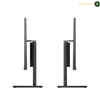 Lenovo IdeaCentre AIO 24IRH9 23.8 Inch FHD Touchscreen | F0HN00M4AK.Two views of a slim dark gray computer monitor stand on a white background, showing the front and back of the stand and base.