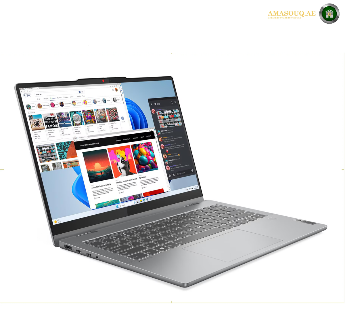 Lenovo IdeaPad 5 convertible laptop showcasing its flexible 360-degree hinge design | 83KX0042PS