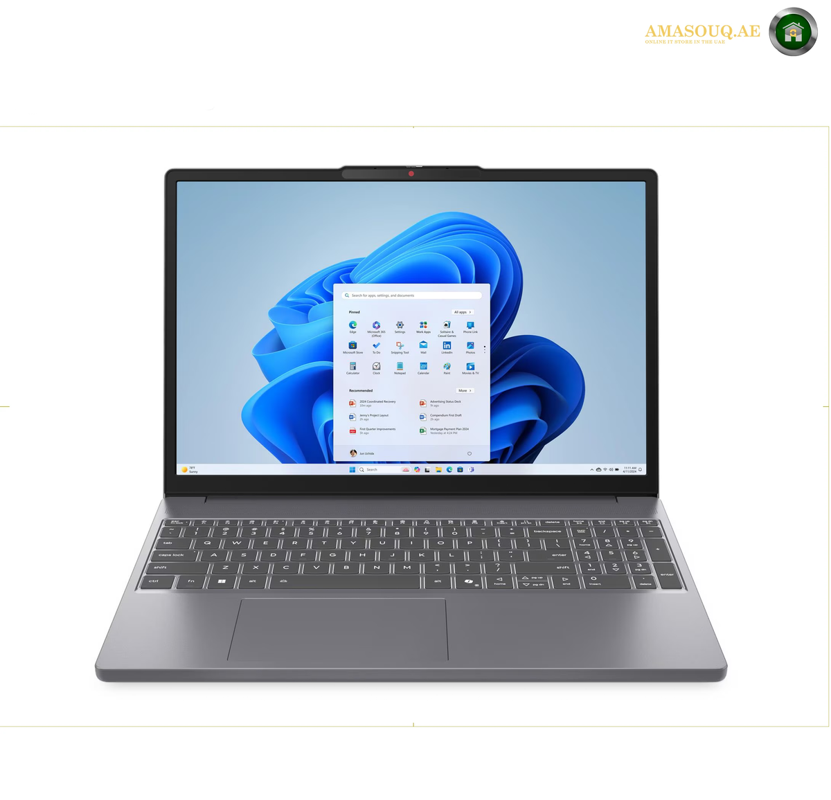 Lenovo IdeaPad Slim 3 15IRH10 Open Laptop Showing Display and Keyboard | 83K100DTPS