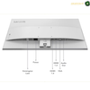 enovo L27-4C Cloud Grey monitor design | 67DEKAC1AE. A Lenovo desktop monitor shown from the back on a white background, with labeled callouts pointing to ports and features including Power, Kensington Lock, HDMI 1.4, VGA, Audio Out, and HDMI 1.