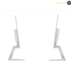Lenovo L27-4C four-sided ultra-thin bezel monitor | 67DEKAC1AE. Two views of a slim all-in-one computer monitor with a white bezel and a modern angled stand, shown from the left and right sides against a white background.