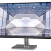 Lenovo L32p-30 31.5-inch 4K UHD IPS Monitor Front View. A computer monitor with a black bezel and stand, displaying a futuristic glass skyscraper interior scene on its screen, set against a plain white background.