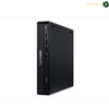 A black Lenovo Slim Desktop mini PC shown from a three-quarter angle on a white background.