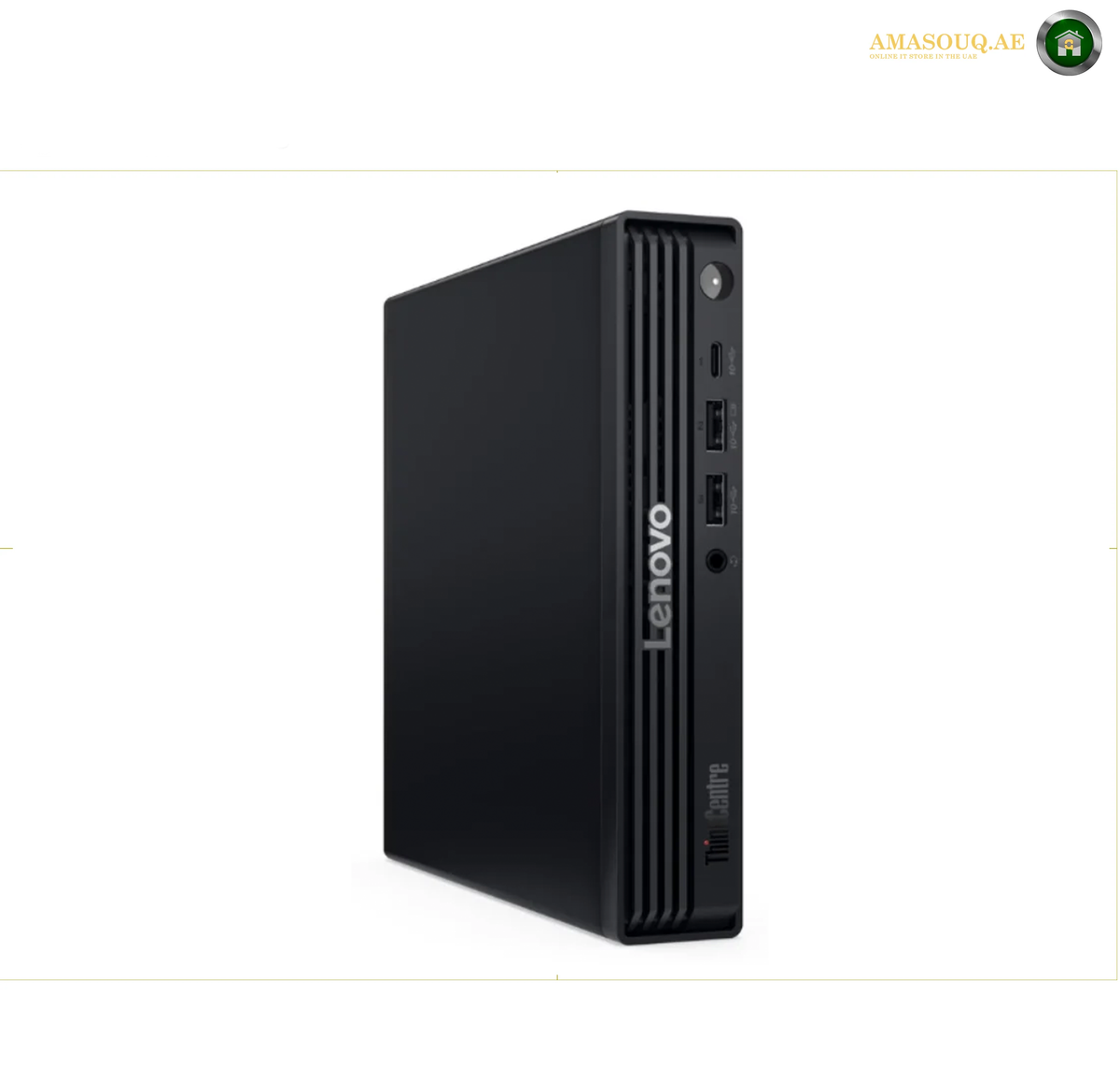 A black Lenovo ThinkCentre S1015 desktop computer tower shown from a three-quarter angle on a white background.