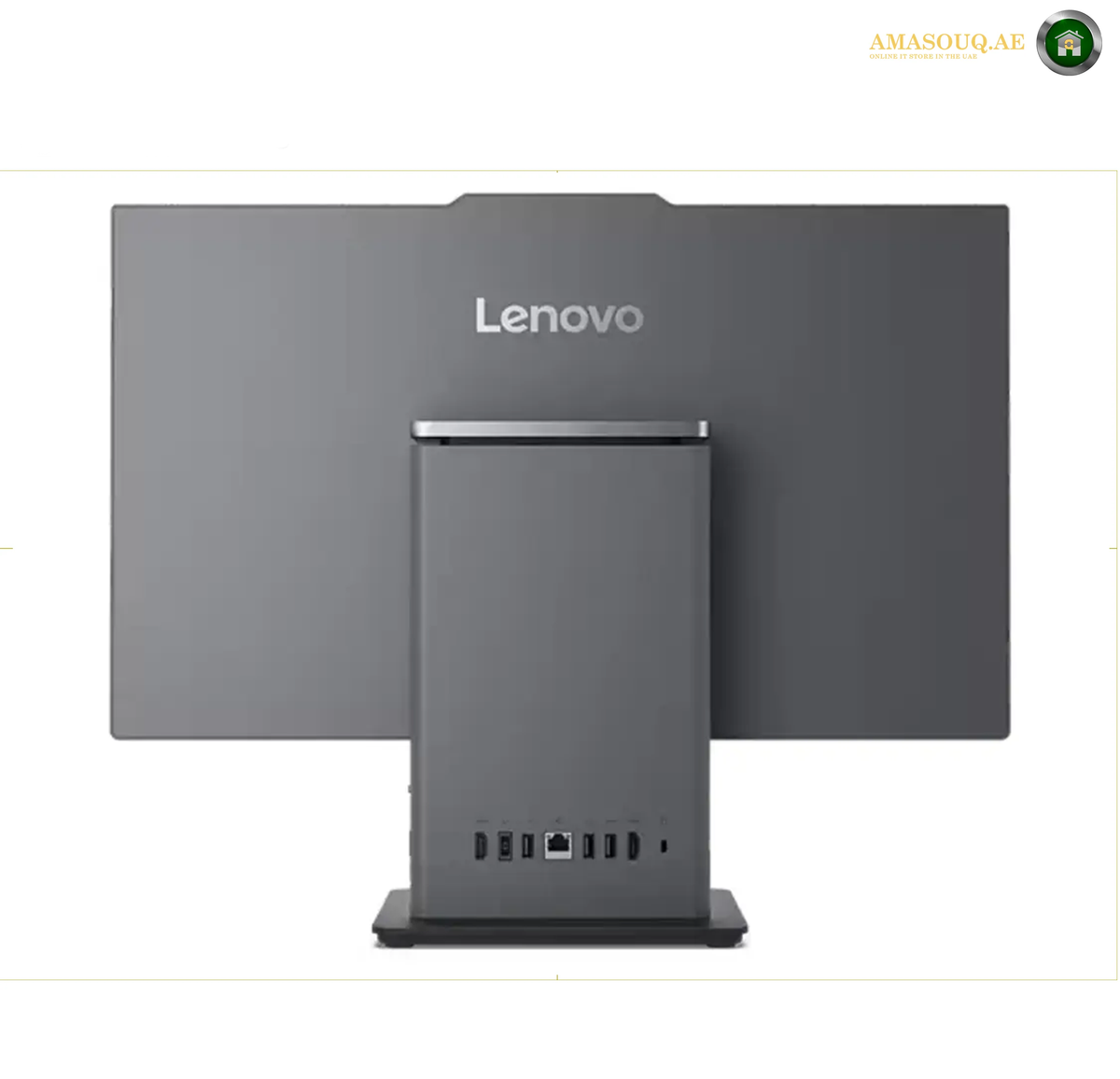 Lenovo ThinkCentre neo 50a 24 Gen 5 8GB RAM 512GB SSD Desktop.A Lenovo desktop computer with an integrated rear-facing display and a tall tower base, shown against a plain white background.