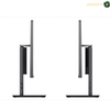 Lenovo ThinkCentre neo 50a 24 Gen 5 English UK Keyboard AIO.Two side-by-side views of a slim gray desktop monitor stand on a white background, showing the left and right profile angles of the stand and monitor base.