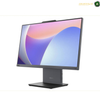Lenovo ThinkCentre neo 50a 24 Gen 5 Front View 23.8 FHD Multi Touch AIO.A Lenovo desktop monitor with a slim black stand, shown at a three-quarter angle against a white background. The screen displays a colorful abstract wallpaper.