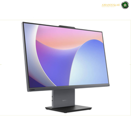 Lenovo ThinkCentre neo 50a 27 Gen 5 27 inch FHD Non-Touch Display. A Lenovo ThinkCentre desktop computer with a slim 24-inch LED-backlit monitor, shown at a three-quarter angle on a white background with a small logo watermark in the top right corner.