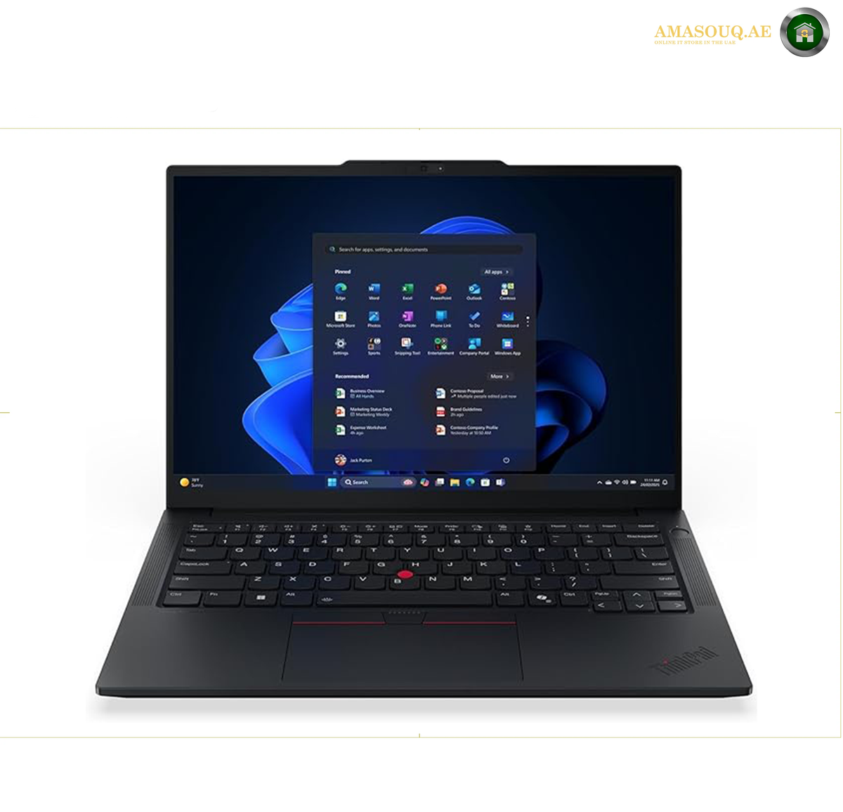 Lenovo ThinkPad E14 Gen 7 business laptop front view with 14-inch WUXGA display | 21SYS8B700