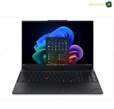Lenovo ThinkPad E16 Gen 4 laptop front view with 16 inch WUXGA display | 21YC0030GQ. Lenovo Legion gaming monitor with a black stand, shown at a three-quarter angle against a white background. The screen displays a colorful sci-fi landscape with the Lenovo Legion branding.