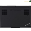 The bottom cover of a black laptop, showing ventilation grilles, regulatory text, and a white 'amasouq.ac' watermark in the bottom right corner. Lenovo ThinkPad P16 Gen 3 mobile workstation rear view