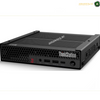 Lenovo ThinkStation P3 Tiny Gen 2 30K50039AX Front View. ThinkStation mini desktop computer in black, featuring a compact chassis with a honeycomb front grille, multiple front ports, and a top-mounted cooling vent, shown on a white background.