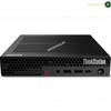 ThinkStation R3 mobile workstation desktop computer in black, featuring a honeycomb front grille, multiple ports on the front, and Lenovo branding on the left side.