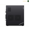 Lenovo ThinkStation P3 Tower 16GB RAM 512GB SSD. A black Lenovo desktop computer tower shown from the side, featuring a matte finish and ventilation grilles on a white background.