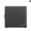 A dark gray Lenovo ThinkPad desktop tower shown from the front on a white background, with a small Lenovo logo on the right side and an Amazon watermark in the bottom right corner. Lenovo ThinkStation P5 Xeon W5-2465X professional workstation.