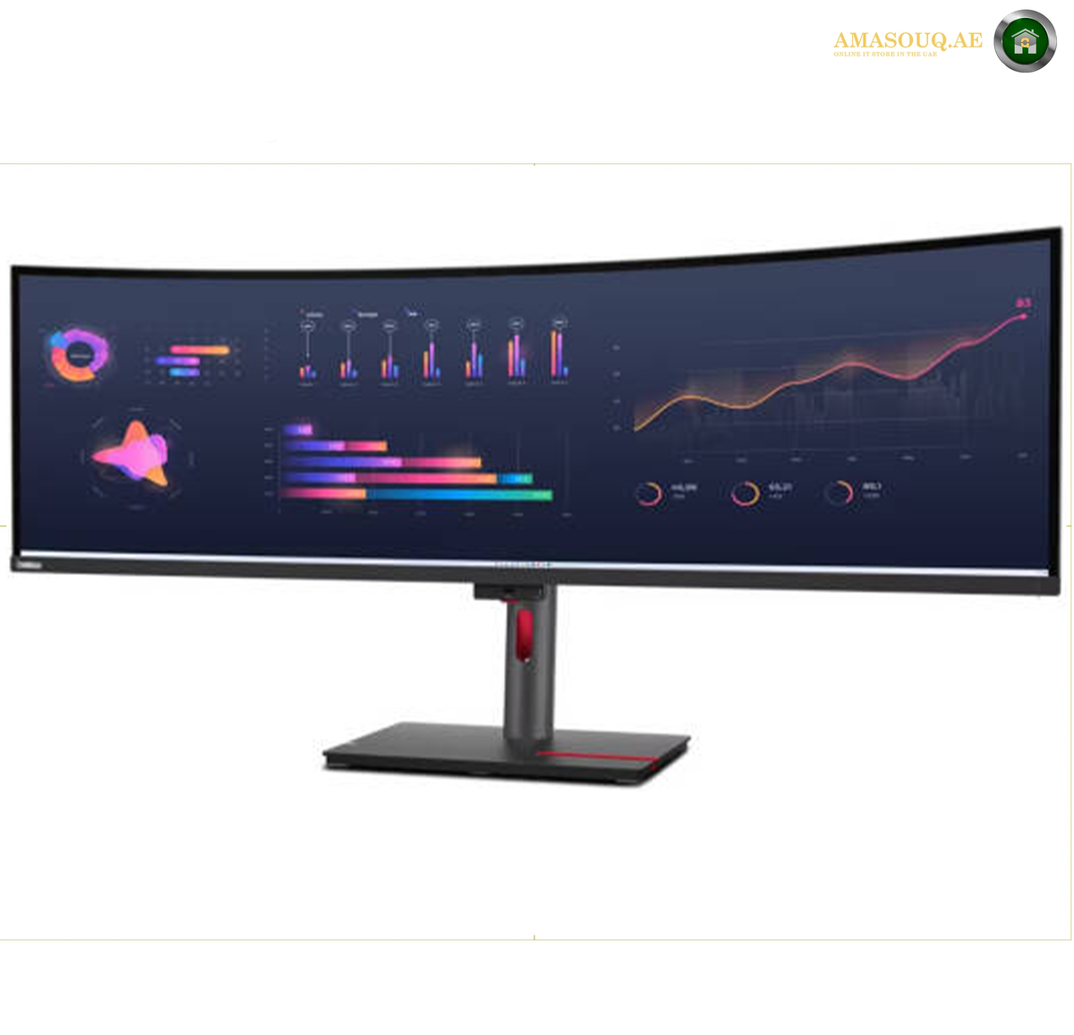 Lenovo ThinkVision P49w-20 49-inch Curved Monitor Front View | 63DBRAT1UK