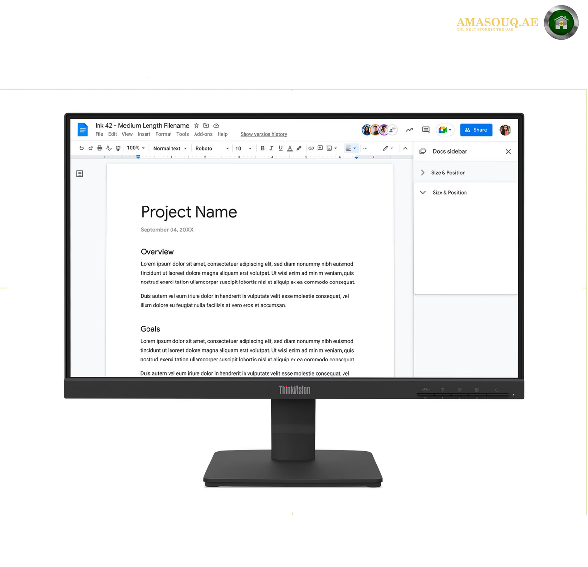 Lenovo ThinkVision S22-4e 21.5-inch LED monitor front view