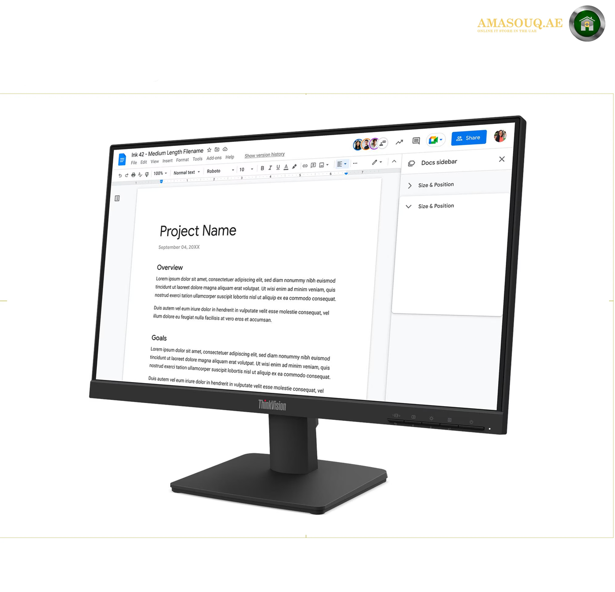 Lenovo ThinkVision S22-4e desktop monitor full product view
