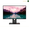 Lenovo Legion gaming monitor with a black stand, shown at a three-quarter angle against a white background. The screen displays a colorful sci-fi landscape with the Lenovo Legion branding.