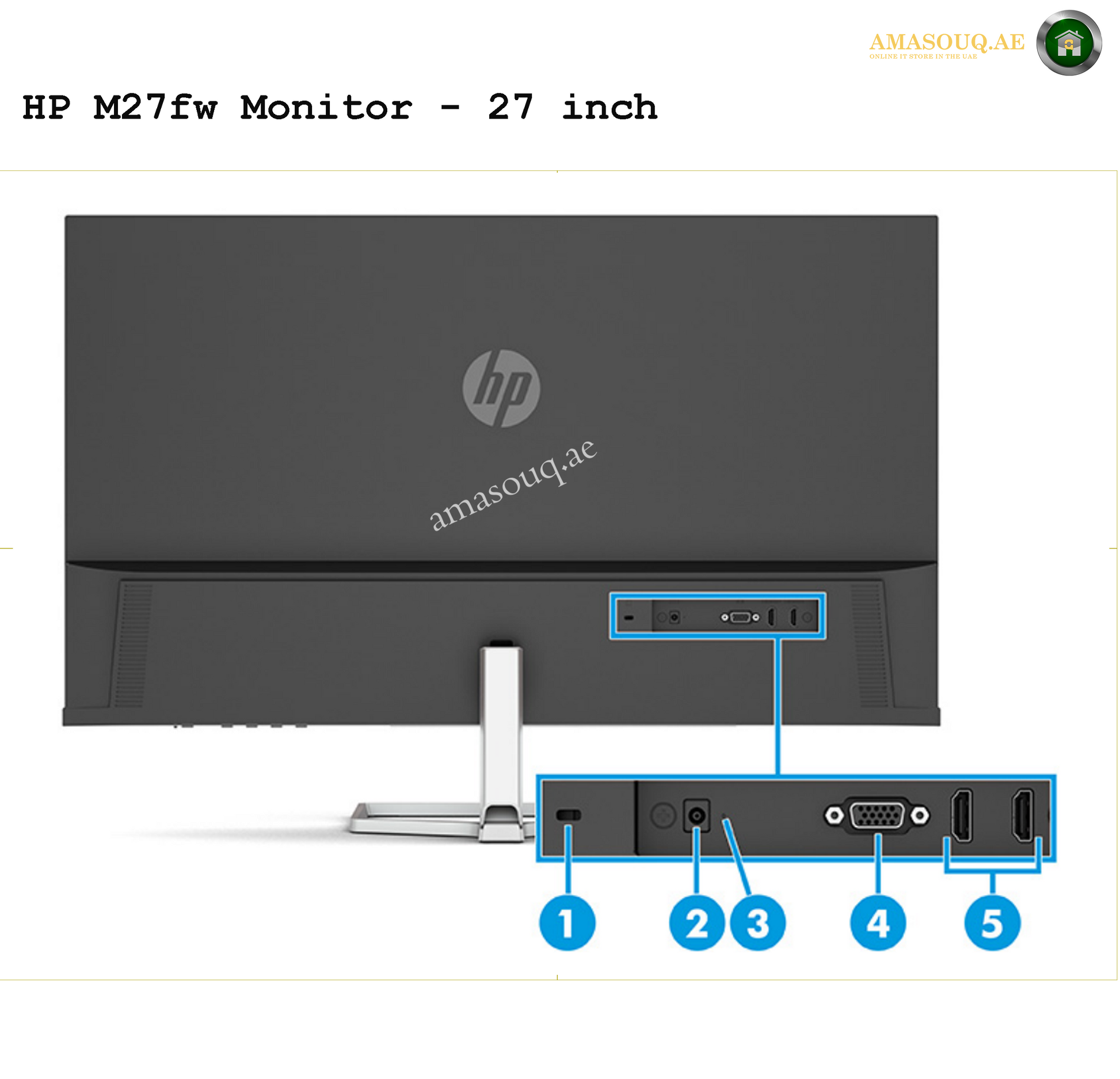 HP M27FW - 27" | AMASOUQ.AE PORT VIEW