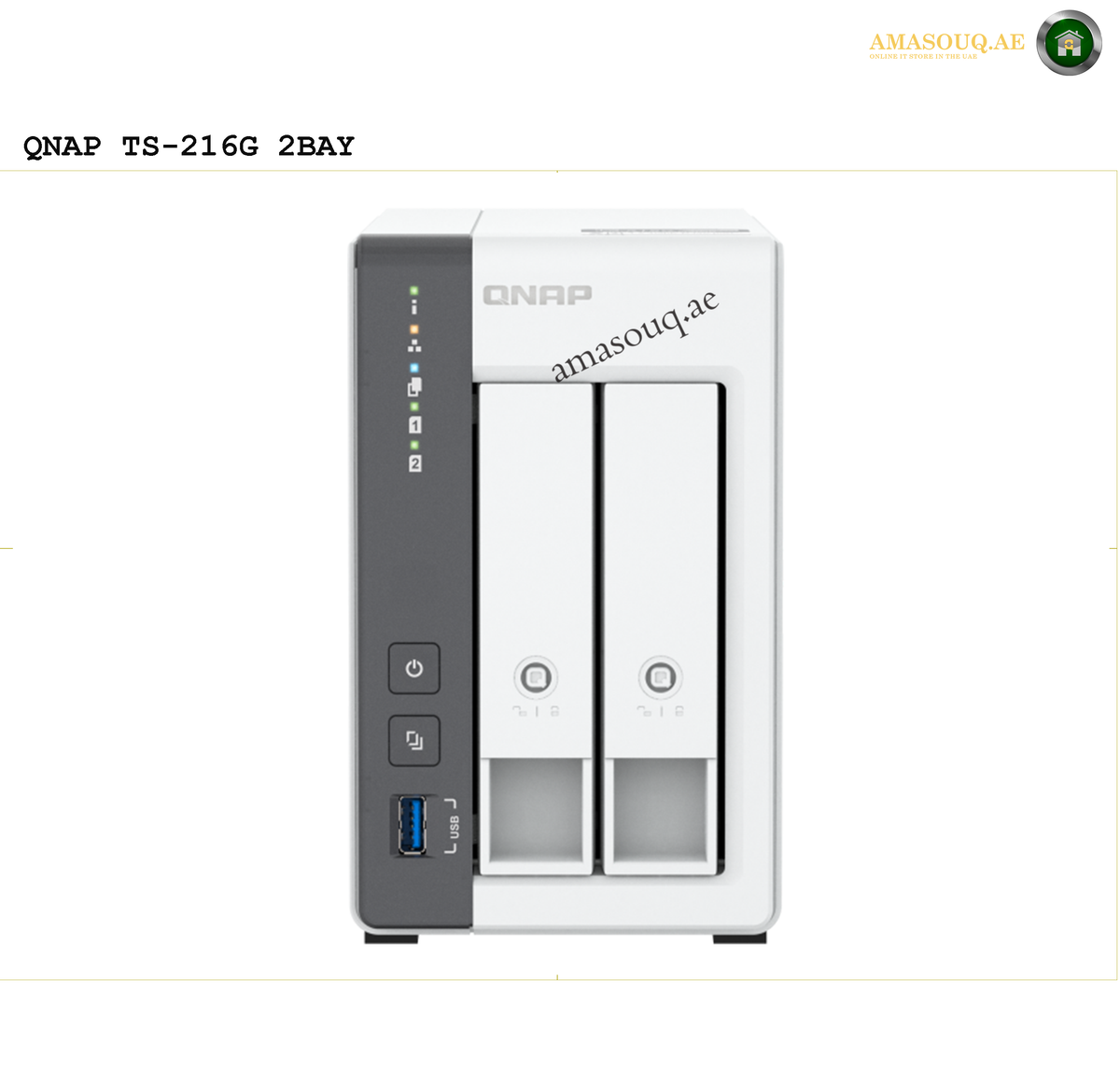 QNAP TS-216G 2-Bay NAS Storage | TS-216G. QNAP TS-216G 2Bay NAS device on a white background