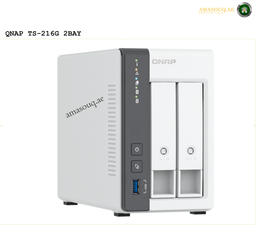 QNAP TS-216G Front View NAS | TS-216G. QNAP TS-216G 2BAY NAS server on a white background with 'amasouq.ae' branding.