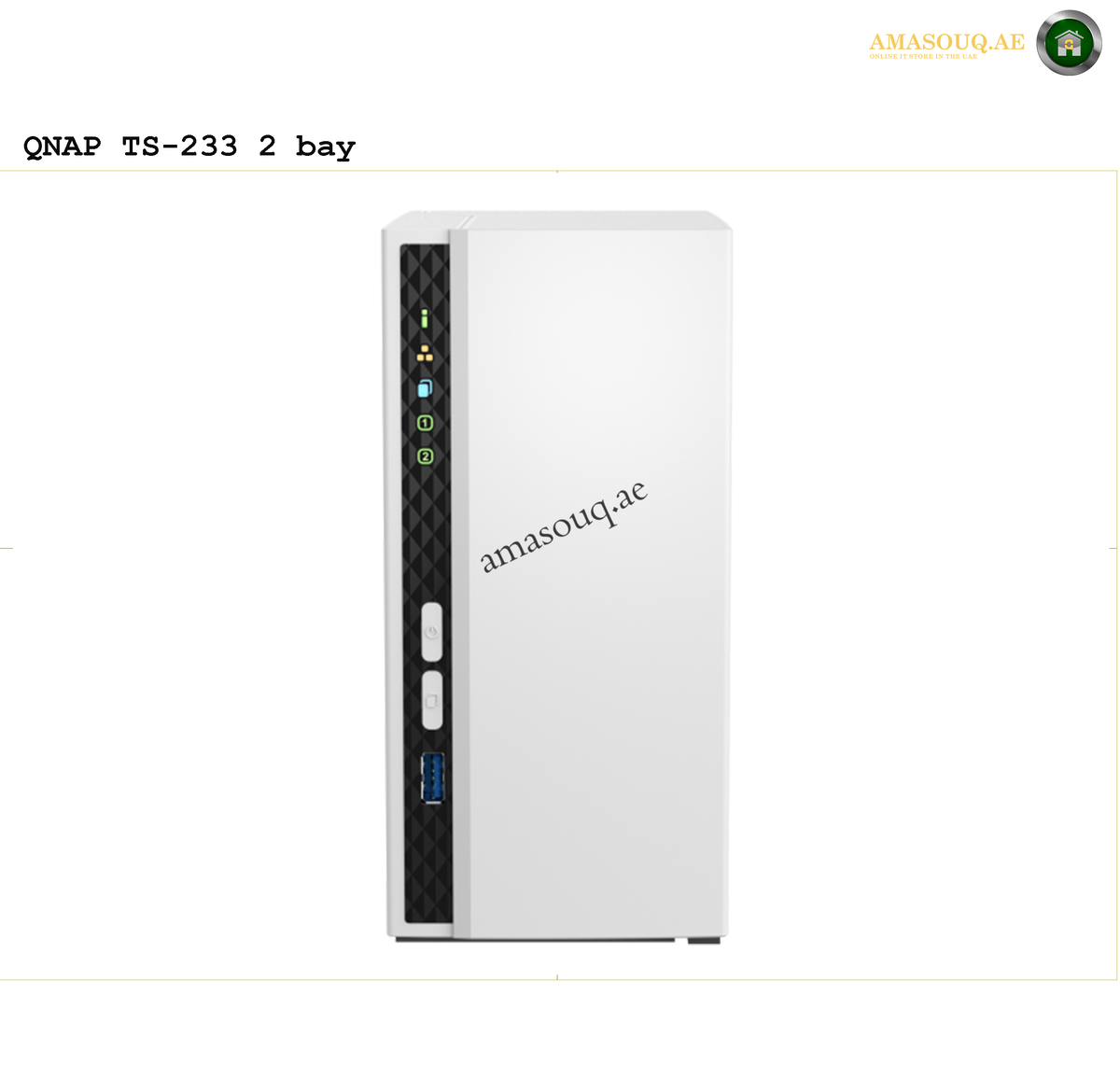 QNAP TS-233 2-Bay NAS Storage | TS-233. QNAP TS-233 2 bay storage device on a white background