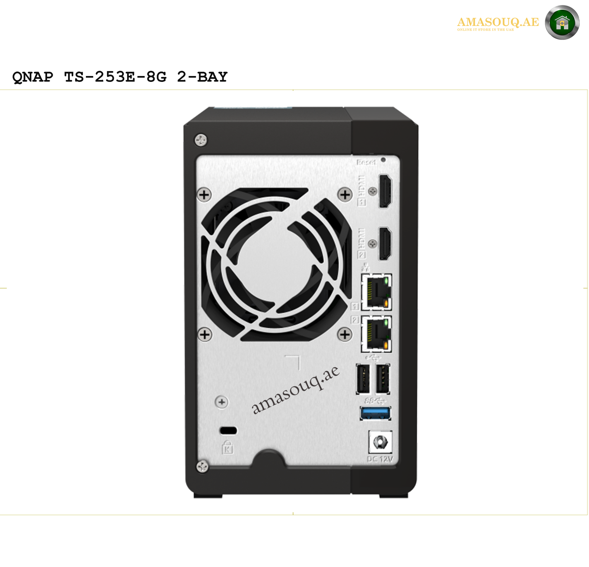 QNAP TS-253E-8G 2-Bay Storage NAS | TS-253E-8G. QNAP TS-253E-8G 2-BAY server with fan on a white background