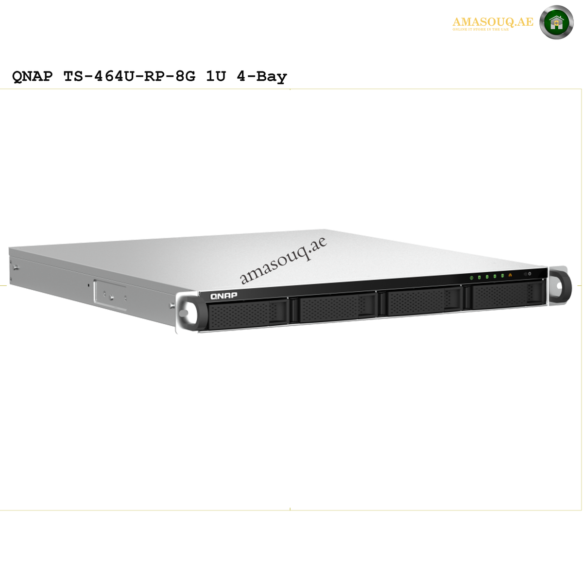 QNAP TS-433eU Dual 2.5GbE LAN NAS | TS-433eU. QNAP TS-464U-RP-8G 1U 4-Bay server on a white background
