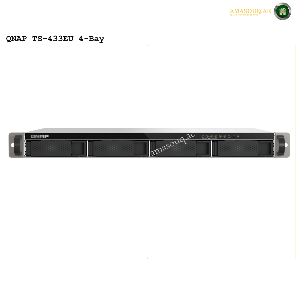 QNAP TS-433eU 4-Bay 1U Rackmount NAS | TS-433eU. QNAP TS-433EU 4-Bay NAS device on a white background