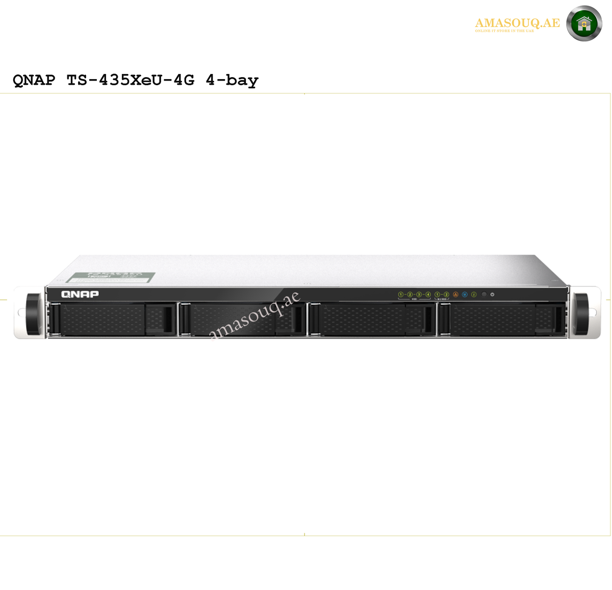 QNAP TS-433eU 4-Bay SATA Storage NAS | TS-433eU. QNAP TS-435XeU-4G 4-bay NAS server on a white background