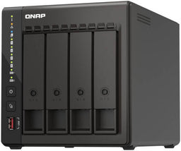 QNAP TS-453E-8G 4-Bay Desktop NAS | TS-453E-8G. QNAP network storage device with four bays on a white background
