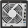 QNAP TS-453E-8G 4-Bay Storage NAS | TS-453E-8G. Small form factor computer case with cooling fan and ports on a white background