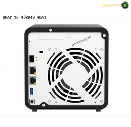 QNAP TS-464-8G 4-Bay NAS Front View | TS-464-8G. QNAP TS-432X4G 4BAY NAS device with a fan on a white background