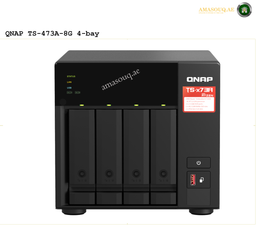 QNAP TS-473A-8G 4-Bay NAS | TS-473A-8G.QNAP TS-473A-8G 4-bay NAS device on a white background