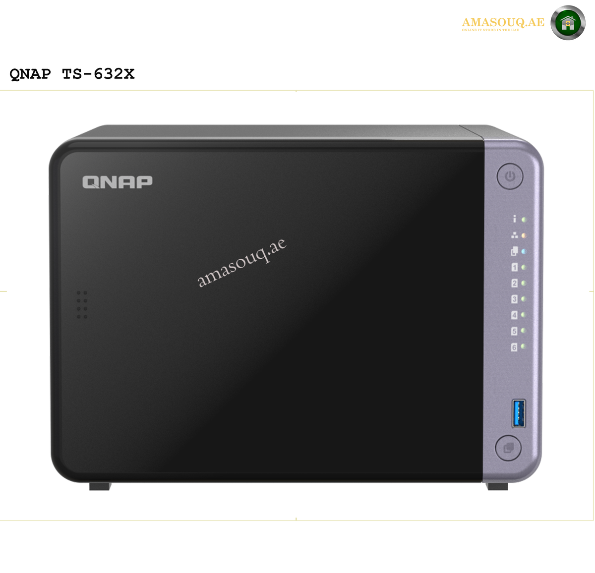 QNAP TS-632X-4G 6-Bay NAS Storage | TS-632X-4G. QNAP TS-632X network storage device on a white background
