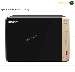 QNAP TS-664-8G 6-Bay Desktop NAS | TS-664-8G. QNAP TS-664-8G NAS device with 'amasouq.ae' branding on a white background