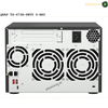 QNAP TS-673A-8G AMD Ryzen V1500B NAS | TS-673A-8G.Back view of a QNAP TS-673A-SW5T 6-BAY NAS with cooling fans on a white background.
